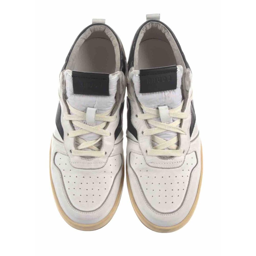 Rhude Black Rhecess Leather Low-Top Sneakers‎ Men Size 8 Tricolor